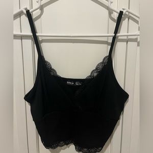SHEIN black lace cropped tank top.